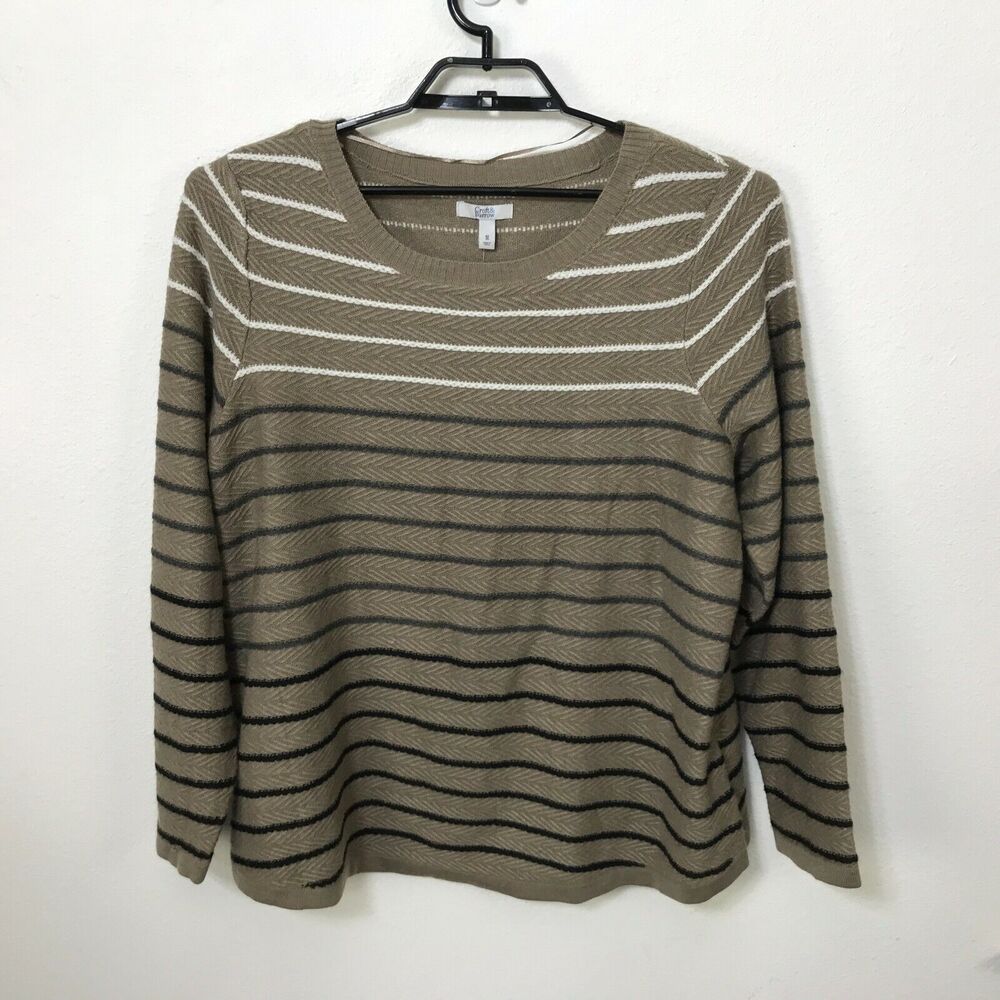 Croft & Barrow Womens Sweater‎ Size 1X Multicolor Striped Acrylic Long Sleeve